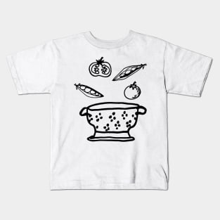 Retro Veggie Soup Design Kids T-Shirt